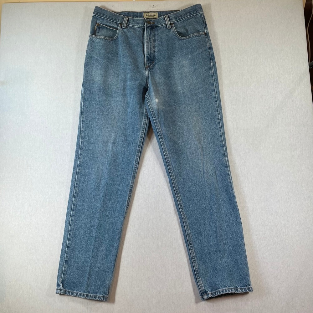 VTG LL Bean Jean Men 35x32 (Fit 35x30) Classic Fit Distressed Straight Leg